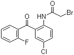 结构式 CAS# 1584-62-9, 2-溴乙酰氨基-5-氯-2'-氟二苯甲酮