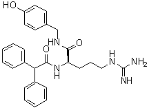 结构式 CAS# 159013-54-4, N-[(1R)-4-[(氨基亚胺甲基)氨基]-1-[[[(4-羟基苯基)甲基]氨基]羰基]丁基]-alpha-苯基苯乙酰胺