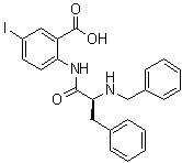 结构式 CAS# 1594094-64-0, 5-碘-2-[[(2S)-1-氧代-3-苯基-2-[(苯基甲基)氨基]丙基]氨基]苯甲酸