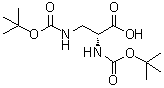 N-[(1,1-Dimethylethoxy)carbonyl]-3-[[(1,1-dimethylethoxy)carbonyl]amino]-D-alanine molecular structure (CAS 159652-30-9)