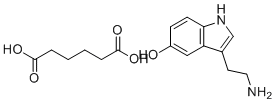 structure of CAS# 16031-83-7, Serotonin adipinate;3-(2-aminoethyl)-1H-indol-5-ol;hexanedioic acid