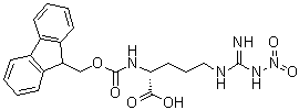 structure of CAS# 160347-94-4, N2-[(9H-Fluoren-9-ylmethoxy)carbonyl]-N5-[imino(nitroamino)methyl]-D-ornithine