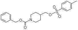 structure of CAS# 160586-68-5, 4-(Tosyloxymethyl)-N-(carbobenzyloxy)piperidine;4-[[[(4-Methylphenyl)sulfonyl]oxy]methyl]-1-piperidinecarboxylic acid phenylmethyl ester
