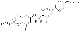trans-5-Butyl-2-[4-[[3,5-difluoro-4-[(1,1,2,3,3-pentafluoro-2-propen-1-yl)oxy]phenoxy]difluoromethyl]-3,5-difluorophenyl]-1,3-dioxane molecular structure (CAS 1609652-39-2)