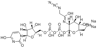 structure of CAS# 1611490-64-2, UDP-GlcNAz.2Na;Uridine 5-disphopho-N-acetylazidoglucosamine disodium salt