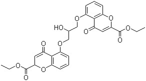 structure of CAS# 16150-45-1, Diethyl cromoglycate;5,5'-(2-Hydroxytrimethylenedioxy)bis(4-oxochromene-2-carboxylic acid) diethyl ester