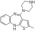 结构式 CAS# 161696-76-0, 2-甲基-4-(1-哌嗪基)-10H-噻吩并[2,3-b][1,5]苯并二氮杂卓