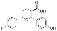 structure of CAS# 1618657-31-0, Ezetimibe Impurity 9;Xxzjuzxkbfupqh-ikggrygdsa-N; (2R,3R,6S)-6-(4-fluorophenyl)-2-(4-hydroxyphenyl)oxane-3-carboxylic acid