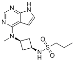 N-[cis-3-(Methyl-7H-pyrrolo[2,3-d]pyrimidin-4-ylamino)cyclobutyl]-1-propanesulfonamide molecular structure (CAS 1622902-68-4)