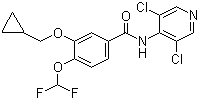 结构式 CAS# 162401-32-3, 罗氟司特; 3-(环丙基甲氧基)-N-(3,5-二氯吡啶-4-基)-4-(二氟甲氧基)苯甲酰胺