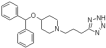结构式 CAS# 162641-16-9, 4-(二苯基甲氧基)-1-[3-(2H-四氮唑-5-基)丙基]哌啶