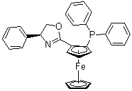 结构式 CAS# 163169-12-8, (2R)-1-[(4S)-4,5-二氢-4-苯基-2-恶唑基]-2-(二苯基膦基)二茂铁
