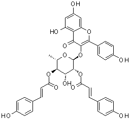 structure of CAS# 163434-73-9, Kaempferol 3-O-alpha-L-[2,4-di-(E)-p-coumaroyl]rhamnopyranoside