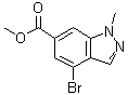 structure of CAS# 1638759-79-1, 4-Bromo-1-methyl-1H-indazole-6-carboxylic acid methyl ester