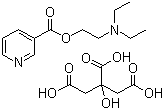 structure of CAS# 1641-74-3, Nicametate citrate;Diethyl[2-(3-pyridiniocarbonyloxy)ethyl]ammonium hydrogen citrate