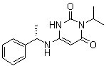 structure of CAS# 1642288-47-8, Mavacamten;(S)-3-Isopropyl-6-[(1-phenylethyl)amino]pyrimidine-2,4(1H,3H)-dione; 6-[[(1S)-1-phenylethyl]amino]-3-propan-2-yl-1H-pyrimidine-2,4-dione