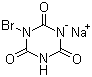 structure of CAS# 164918-61-0, N-Bromoisocyanuric acid monosodium salt;1-Bromo-1,3,5-triazine-2,4,6(1H,3H,5H)-trione sodium salt