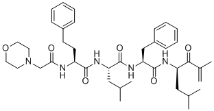 structure of CAS# 1660143-42-9, Carfilzomib Impurity 8;(2S)-N-[(2S)-1-[[(4R)-2,6-dimethyl-3-oxohept-1-en-4-yl]amino]-1-oxo-3-phenylpropan-2-yl]-4-methyl-2-[[(2S)-2-[(2-morpholin-4-ylacetyl)amino]-4-phenylbutanoyl]amino]pentanamide