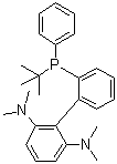 structure of CAS# 1660153-91-2, 2'-[(1,1-Dimethylethyl)phenylphosphino]-N2,N2,N6,N6-tetramethyl-[1,1'-biphenyl]-2,6-diamine;2-[2-[tert-butyl(phenyl)phosphanyl]phenyl]-1-N,1-N,3-N,3-N-tetramethylbenzene-1,3-diamine