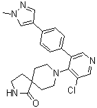 8-[3-Chloro-5-[4-(1-methyl-1H-pyrazol-4-yl)phenyl]-4-pyridinyl]-2,8-diazaspiro[4.5]decan-1-one molecular structure (CAS 1661839-45-7)