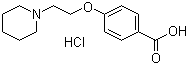 structure of CAS# 166975-76-4, 4-(2-Piperidinoethoxy)benzoic acid hydrochloride