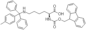 structure of CAS# 167393-62-6, Fmoc-N'-methyltrityl-L-lysine;Fmoc-Lys(Mtt)-OH; N-(9-Fluorenylmethyloxycarbonyl)-N'-methyltrityl-L-lysine