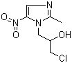 结构式 CAS# 16773-42-5, 奥硝唑; 1-(3-氯-2-羟基丙基)-2-甲基-5-硝基咪唑