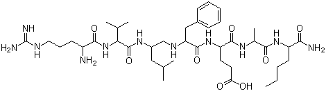 (S)-N-[2-[(N-L-Arginyl-L-valyl)amino]-4-methylpentyl]-L-phenylalanyl-L-alpha-glutamyl-L-alanyl-L-norleucinamide molecular structure (CAS 167875-35-6)