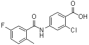 2-Chloro-4-[(5-fluoro-2-methylbenzoyl)amino]benzoic acid molecular structure (CAS 168080-49-7)