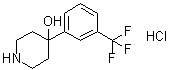 structure of CAS# 1683-49-4, 4-[3-(Trifluoromethyl)phenyl]-4-piperidinol hydrochloride;4-(3-Trifluoromethylphenyl)-4-piperidinol hydrochloride