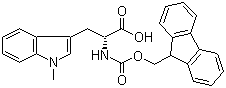 structure of CAS# 168471-22-5, Fmoc-1-methyl-D-tryptophan;N-[(9H-Fluoren-9-ylmethoxy)carbonyl]-1-methyl-D-tryptophan; Fmoc-D-Trp(Me)-OH