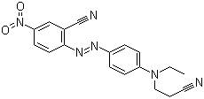 结构式 CAS# 16889-10-4, 分散红 73; 2-[4-(2-氰乙基-乙氨基)苯基]偶氮-5-硝基苯腈