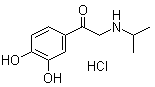 结构式 CAS# 16899-81-3, 异丙基肾上腺酮盐酸盐; 3',4'-二羟基-alpha-(异丙基氨基)苯乙酮盐酸盐