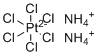 structure of CAS# 16919-58-7, Ammonium chloroplatinate ;Diammonium hexachloroplatinate; Ammonium hexachloroplatinate(IV); Platinum(IV)-ammonium chloride