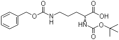 结构式 CAS# 16937-92-1, N-叔丁氧羰基-N'-苄氧羰基-D-鸟氨酸