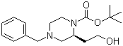 结构式 CAS# 169447-92-1, (S)-4-苄基-2-(2-羟乙基)哌嗪-1-甲酸叔丁酯