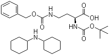 结构式 CAS# 16947-89-0, N-叔丁氧羰基-N'-苄氧羰基-L-2,4-二氨基丁酸二环己胺盐