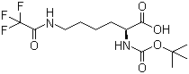 结构式 CAS# 16965-06-3, N2-[(叔丁氧基)羰基]-N6-(2,2,2-三氟乙酰基)-L-赖氨酸