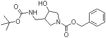 3-[[[(1,1-Dimethylethoxy)carbonyl]amino]methyl]-4-hydroxy-1-pyrrolidinecarboxylic acid phenylmethyl ester molecular structure (CAS 169750-71-4)