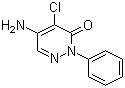 结构式 CAS# 1698-60-8, 杀草敏; 5-氨基-4-氯-2-苯基哒嗪-3-酮