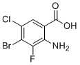 structure of CAS# 1698027-17-6, 2-Amino-4-bromo-5-chloro-3-fluorobenzoic acid