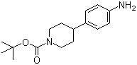 structure of CAS# 170011-57-1, 4-(4-Aminophenyl)piperidine-1-carboxylic acid tert-butyl ester
