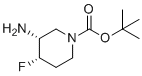 结构式 CAS# 1700611-18-2, 叔-丁基顺式-3-氨基-4-氟哌啶-1-羧酸酯