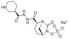 structure of CAS# 1706777-46-9, Zidebactam sodium;Sodium;[(2S,5R)-7-oxo-2-[[[(3R)-piperidine-3-carbonyl]amino]carbamoyl]-1,6-diazabicyclo[3.2.1]octan-6-yl] sulfate