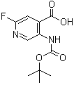 结构式 CAS# 171178-42-0, 5-叔丁氧羰基氨基-2-氟异烟酸