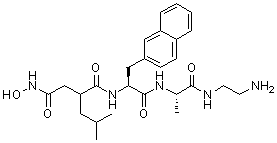 结构式 CAS# 171235-71-5, N-[2-[2-(羟基氨基)-2-氧代乙基]-4-甲基-1-氧代戊基]-3-(2-萘基)-L-丙氨酰-N-(2-氨基乙基)-L-丙氨酰胺