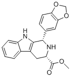 结构式 CAS# 171596-43-3, (1S,3S)-1-(苯并[d][1,3]二氧杂环戊烯-5-基)-2,3,4,9-四氢-1H-吡啶并[3,4-b]吲哚-3-羧酸甲酯
