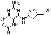 结构式 CAS# 171887-04-0, N-[2-氨基-4-氯-6-[[(1R,4S)-4-羟甲基-2-环戊烯-1-基]氨基]-5-嘧啶基]甲酰胺