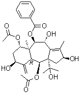 结构式 CAS# 172486-22-5, 9-Deacetyl-9-benzoyl-10-debenzoyltaxchinin A