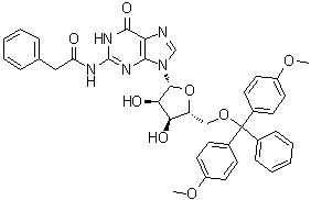 5'-O-[Bis(4-methoxyphenyl)phenylmethyl]-N-(phenylacetyl)guanosine molecular structure (CAS 172965-92-3)